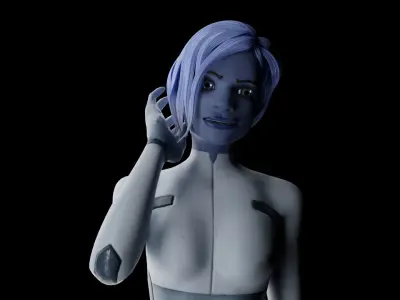 Ava - stylized female sci-fi character Low-poly 3D model