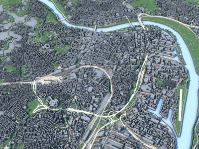 Linz City in Austria 3D model