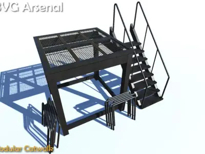Modular catwalk - HQ Low-poly 3D model