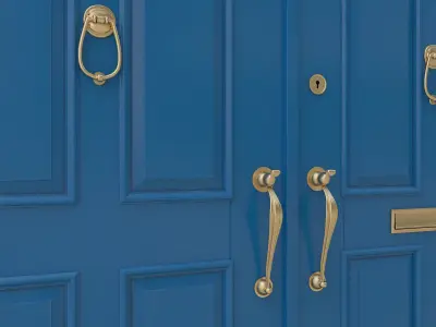 Entrance classic door 18 3D model