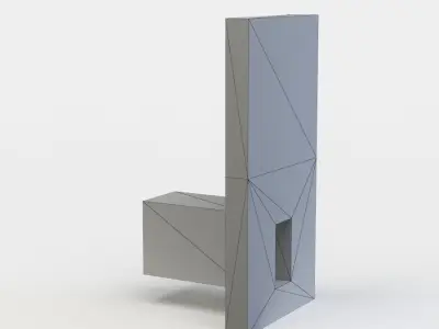 Rail segment Low-poly 3D model