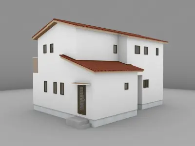 House model for background 36 Low-poly 3D model