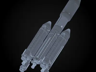 Ariane 543C rocket 3D model
