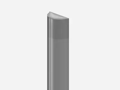 Aluminum metal trash can with column Low-poly 3D model