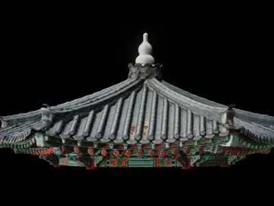 Roof of Ureukjeong Pavilion in Uirimji Reservoir 3D model