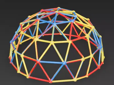 Primary Peak Geodesic Dome Climber 3D Model Low-poly 3D model