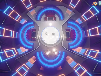 Sci-fi Rooftop Private Nightclub and Entertainment venue 3D model