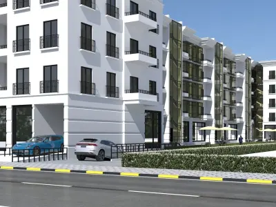 Building Model apartment with courtyard 3D model