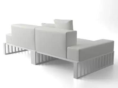 Docks sofa with metal legs 3D model