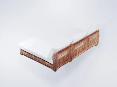 Low Poly Outdoor Corner Sofa 3D model