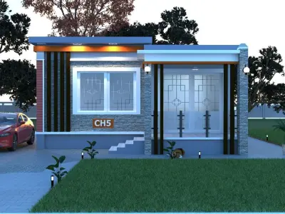 CH 5 VILLA SKETCHUP VRAY RENDER  FILE 3D model