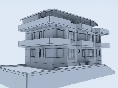 house 2 modern Low-poly 3D model