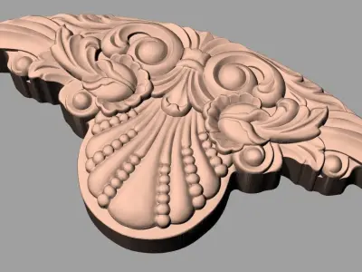 Door flower 3D relief STL Model for CNC woodworking carving E251 3D model