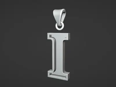 letter I pendant 3D print model