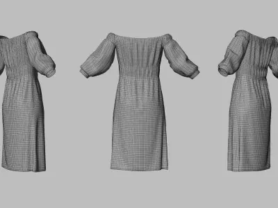 Dress 16 Light Blue Low-poly 3D model