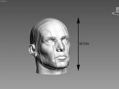 Human modern Headphone Stand Cyborg Headset Stand 3D print model