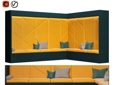 Restaurant and Office Lobi Seating 15 3D model