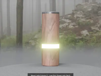Low-Poly Light Columns Wooden Version Package