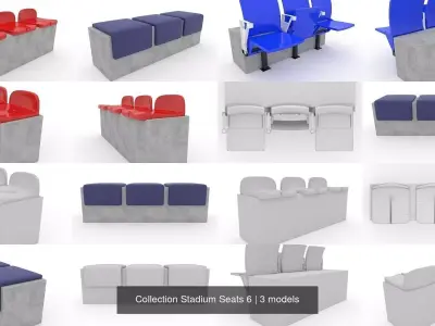 Collection Stadium Seats 6 3D Model Pack