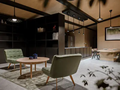 Wooden Villa scene 3D model