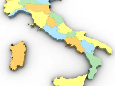 Map of Italy 3D model