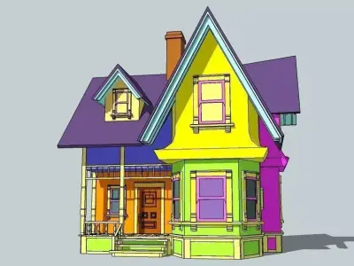 House from an Up animation movie Low-poly 3D model