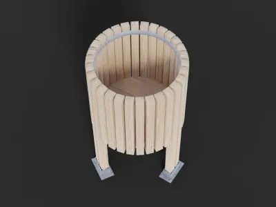 Salou Low Poly  Trash Bin 3D model