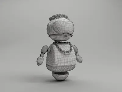 stylized Bot Animals Rigged Low-poly 3D model