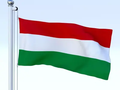 Animated Hungary Flag Low-poly 3D model