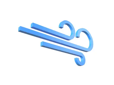 Weather Wind Symbol v1 003 Low-poly 3D model