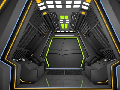 Sci Fi Corridor  3D model 44