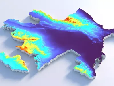 Azerbaijan Country Terrain 3D model
