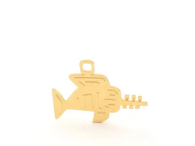 Native American pendant swordfish 3D print model