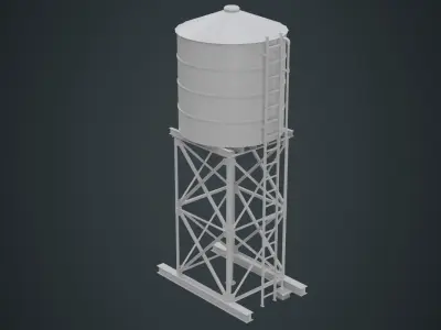 Water Tank 1A Low-poly 3D model