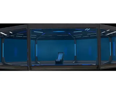 Sci-fi Futuristic Room Interior Low-poly 3D model