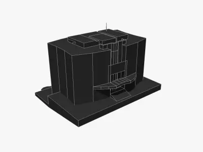 Colonial Building Low-poly 3D model