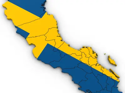 3D Political Map of Sweden 3D model
