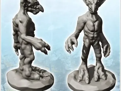 Goblins with large feet and pointed ears 10 - Medieval Fantasy M 3D print model