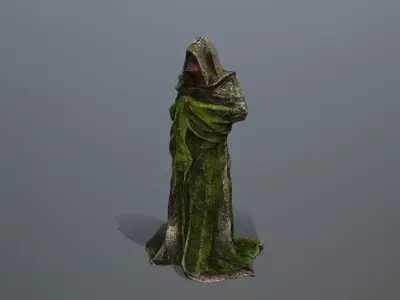 old statue  Low-poly 3D model