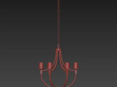 Crystal Cube Basket Chandelier Visual Comfort 3D model
