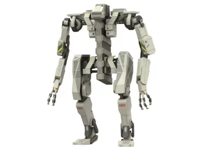 WarBot Rigged Low-poly 3D model