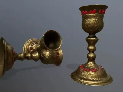 Chalice 8 gold vase Low-poly 3D model