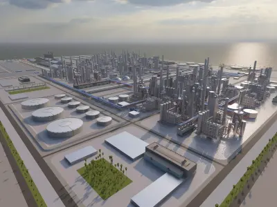 Petrochemical-Industrial Complex and Oil Gas Rig 3D model