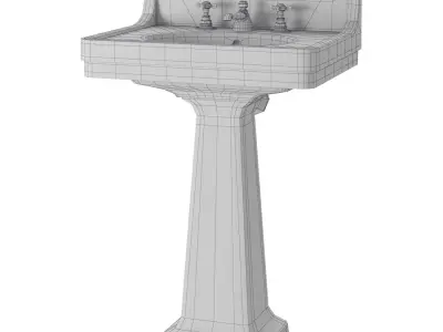 Waterworks Alden on pedestal 3D model