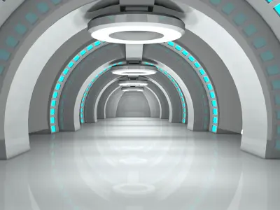 Sci fi Interior corridor 3D model purchase