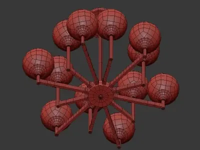 Ball Valley Chandelier 12 3D model