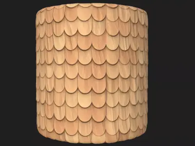 Wooden roof seamless PBR material  Texture