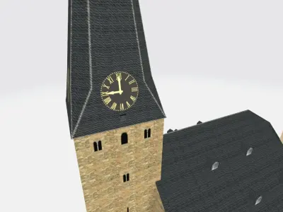 Germany Hattingen Sankt Georgs Kirche lowpoly 3d Model Low-poly 3D model