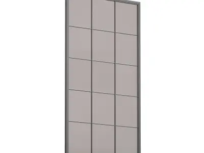 Aluminum entrance group door and window 3D model