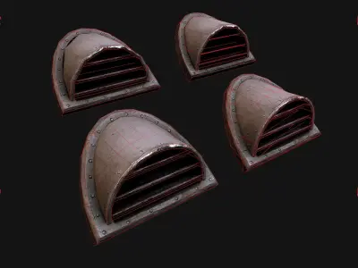 Medieval Roof Tile Modular Low-poly 3D model